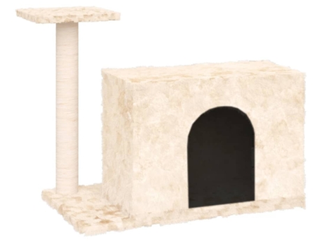 vidaXL Rascador para gatos con postes de sisal color crema 51 cm