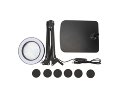 Lupa 5x Con Luz Led Flexible, Lámpara De Mesa Para Arte Y Reparaciones Con Base De Soporte.