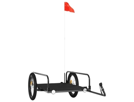 Remolque VIDA XL para bicicleta hierro negro (135x70x37 cm)