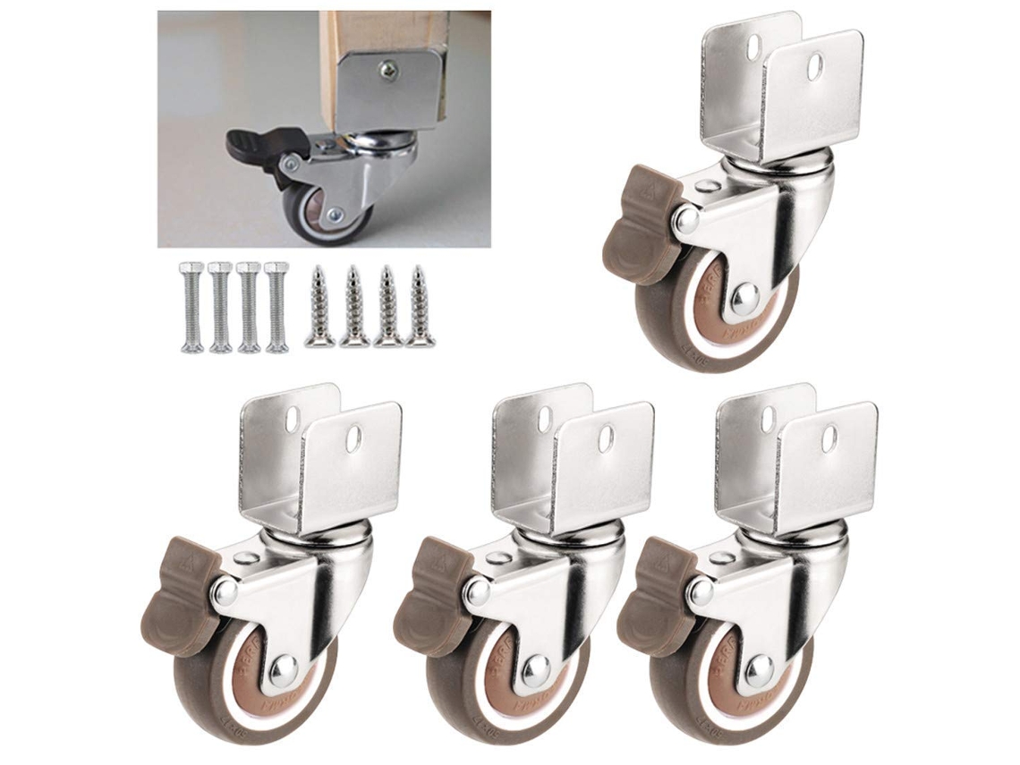 Ruedas Soporte Goma 2 Pulgadas Giratorias Para Muebles