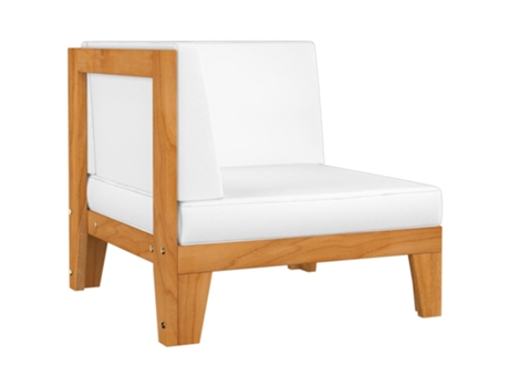 Sofá de esquina seccional y cojines blanco crema madera acacia 68,5 x 68,5 x 62 cm MAISON EXCLUSIVE