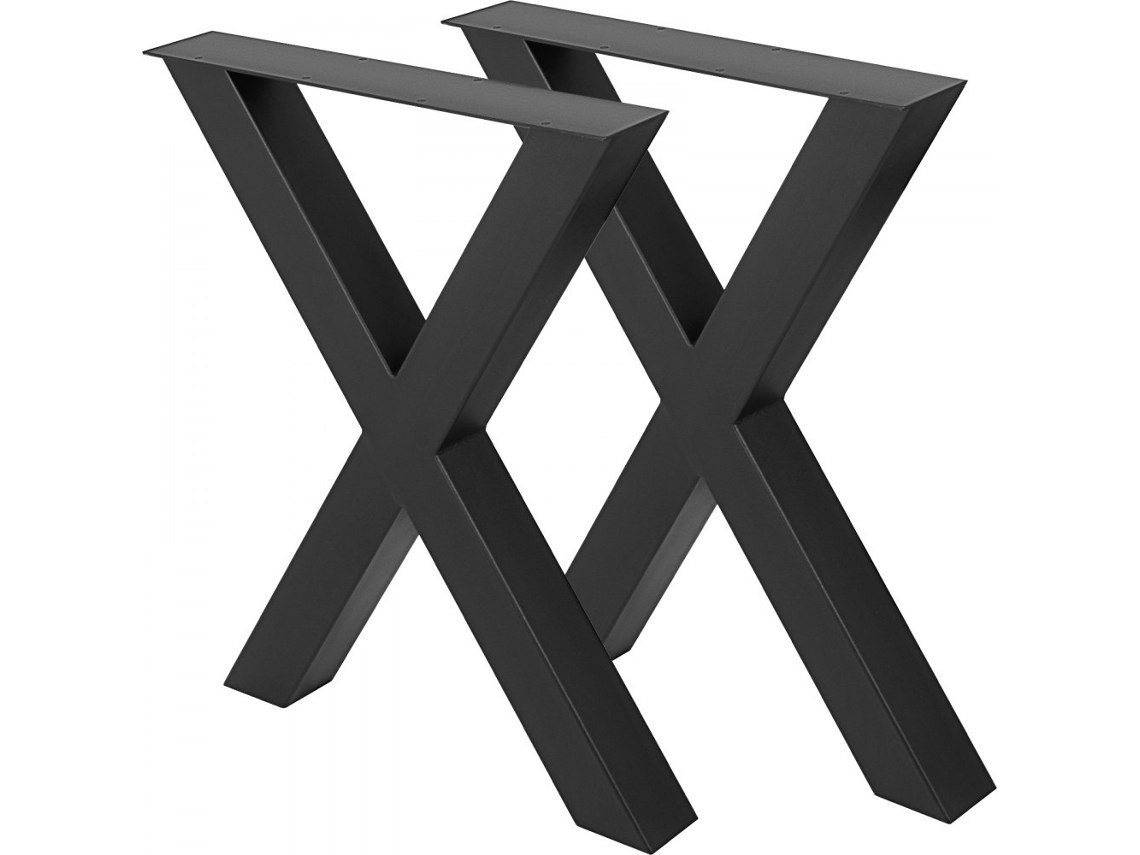Patas de mesa de acero negro 72x79cm para muebles pesados Tekmaquinas