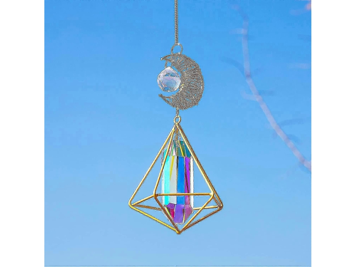 Atrapasol de cristal - Linterna de cristal que captura la luz del sol, colgante de cristal, adorno colgante de cristal arcoíris