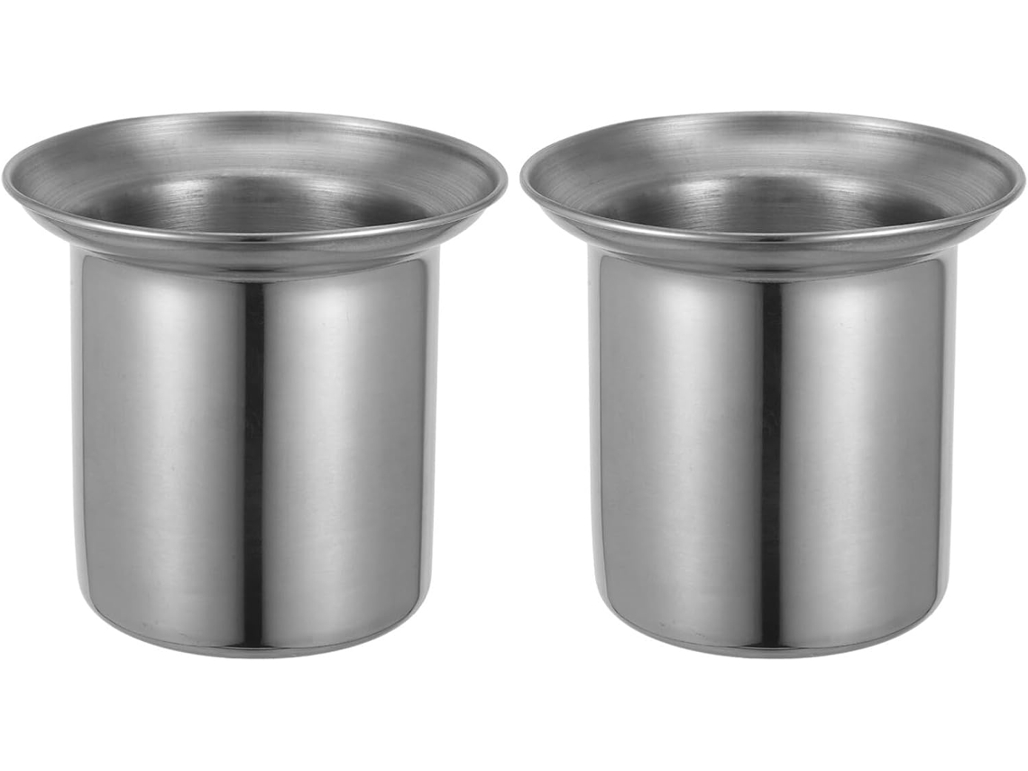 Juego de 2 portaescobillas de acero inoxidable de Gokoco, compatibles con inodoros de fondo redondo.