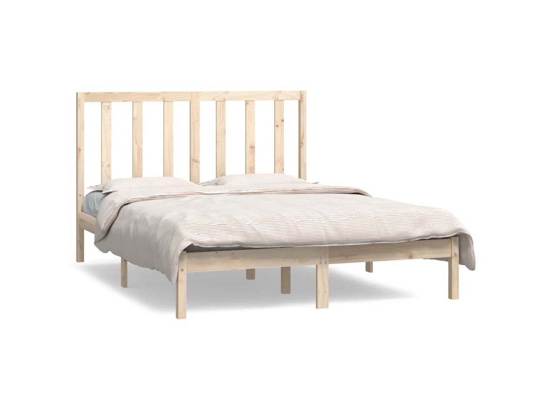 Maison Exclusive - Estructura De Cama Sin Colchón Madera Maciza De Pino 135x190 Cm