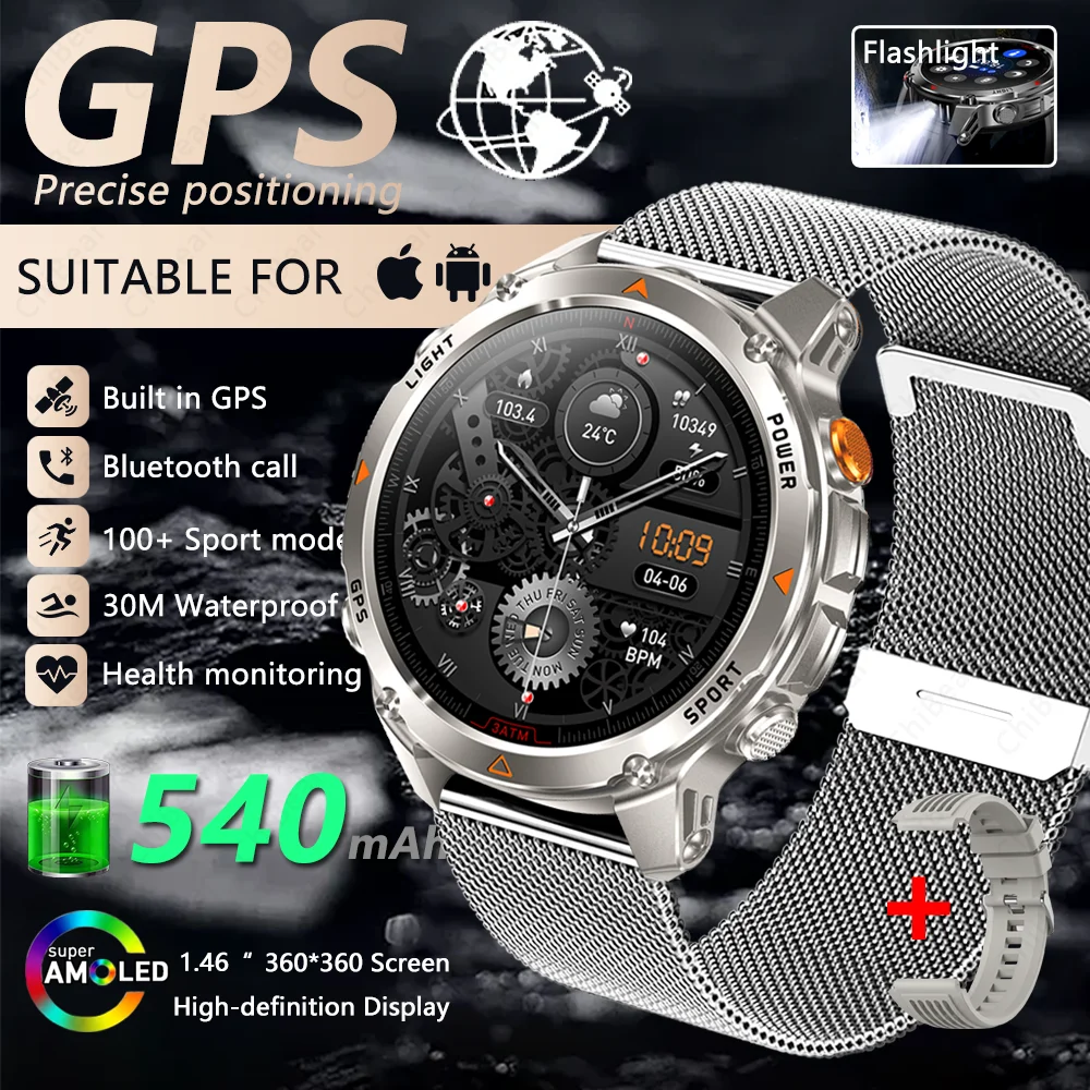 Reloj Inteligente Con Posicionamiento Gps (malla Fina), Brújula Y Más De 100 Modos Deportivos.