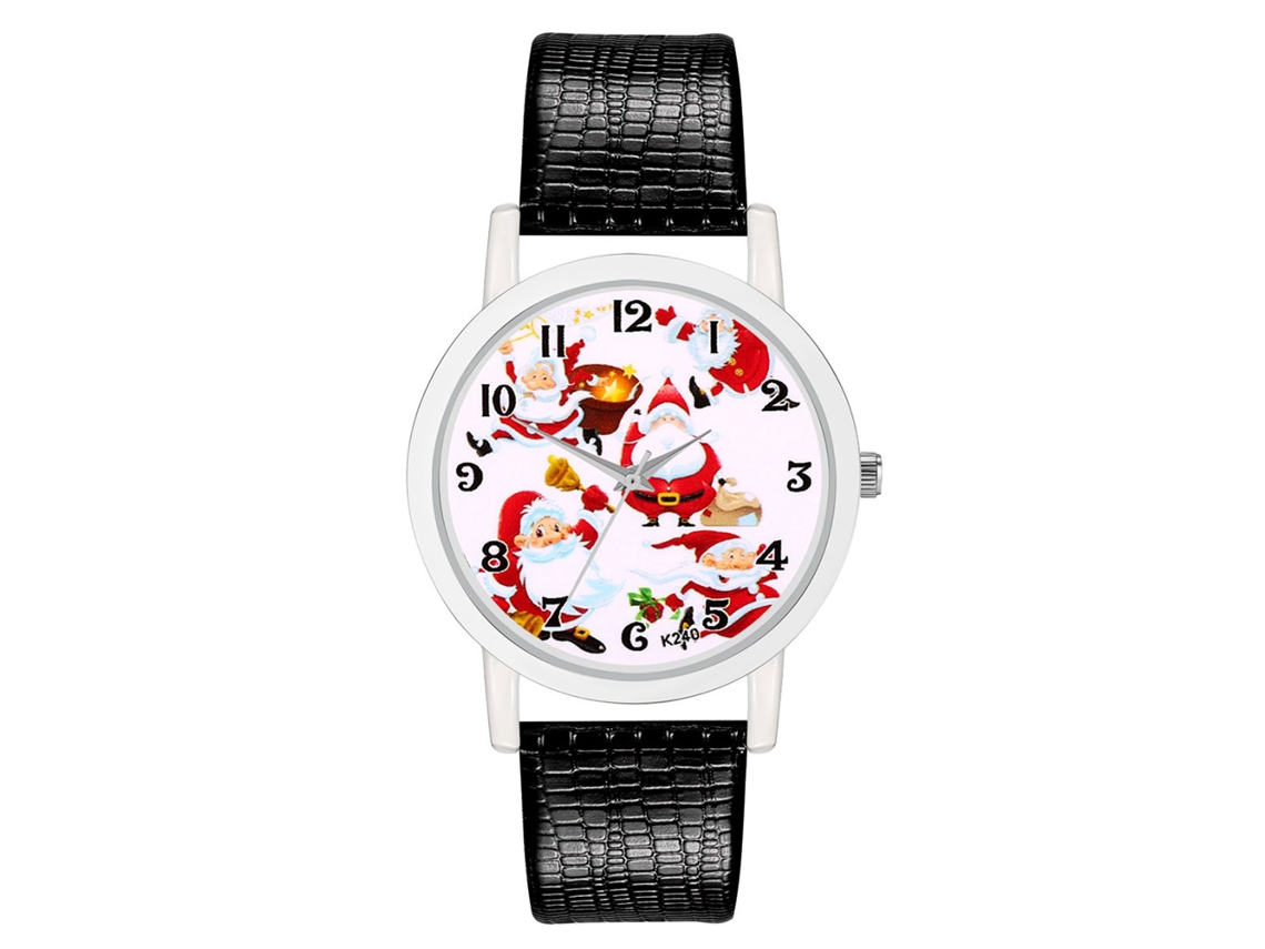 Reloj De Pulsera Zhoulianfa Con Diseño De Dibujos Animados Y Correa De Pu, Ideal Como Regalo De Navidad (negro).