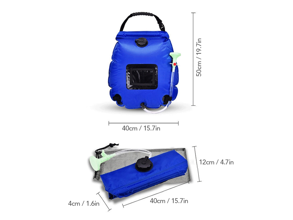 Bolsa De Agua Plegable De 20 Litros Para Camping, Ducha, Con Energía Solar, Portátil Para Uso En Exteriores.