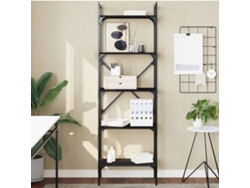 Estantería Librería Armario De Libros De 5 Estantes Madera De Ingeniería Negro 56x31,5x174cm Wsd575959