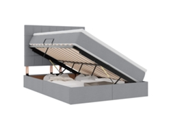 Syfax™ Cama De Almacenamiento Led Con Colchón Gris Claro 140 X 190 Cm