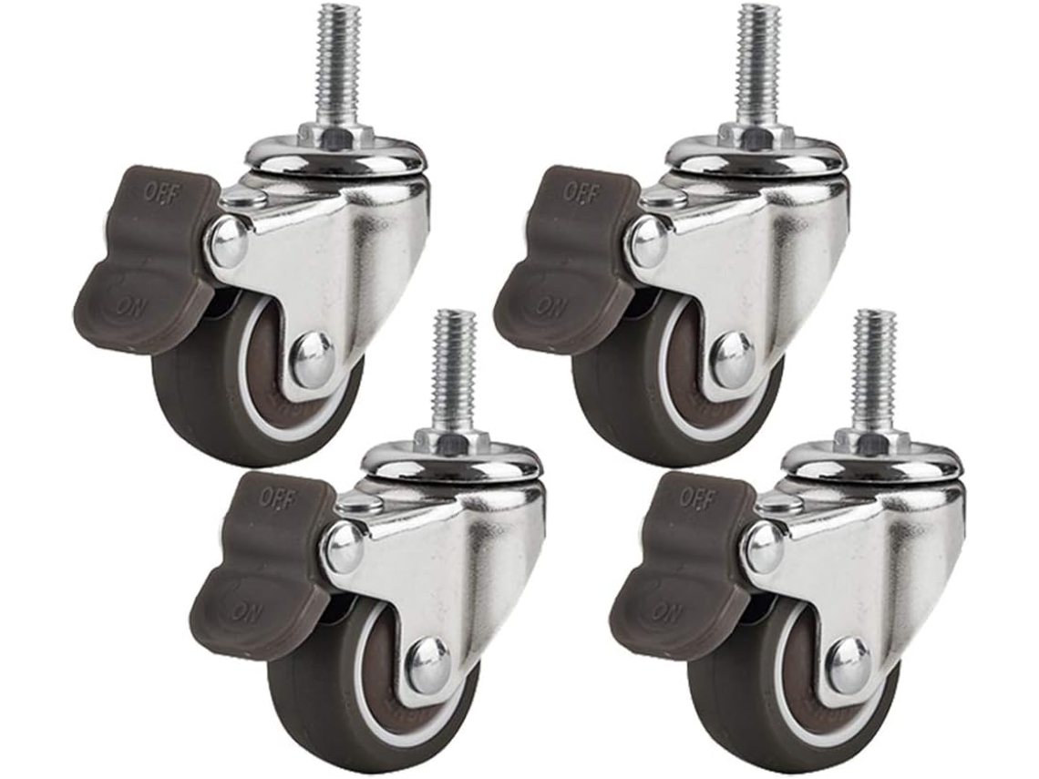 Ruedas Tornillos Goma Giratorias Para Muebles Ideal Para Uso