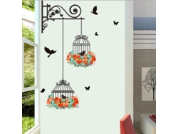 Adhesivo De Pared 3d Autoadhesivo Con Diseño Floral De Pájaros, Removible, Decorativo Para El Hogar, Dormitorio, Cocina Y Baño.