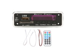 Placa De Decodificação Bluetooth 5.0 Dc12v Com Suporte A Cartão Sd Usb Fm Aux Gravação Módulo Mp3 Preto