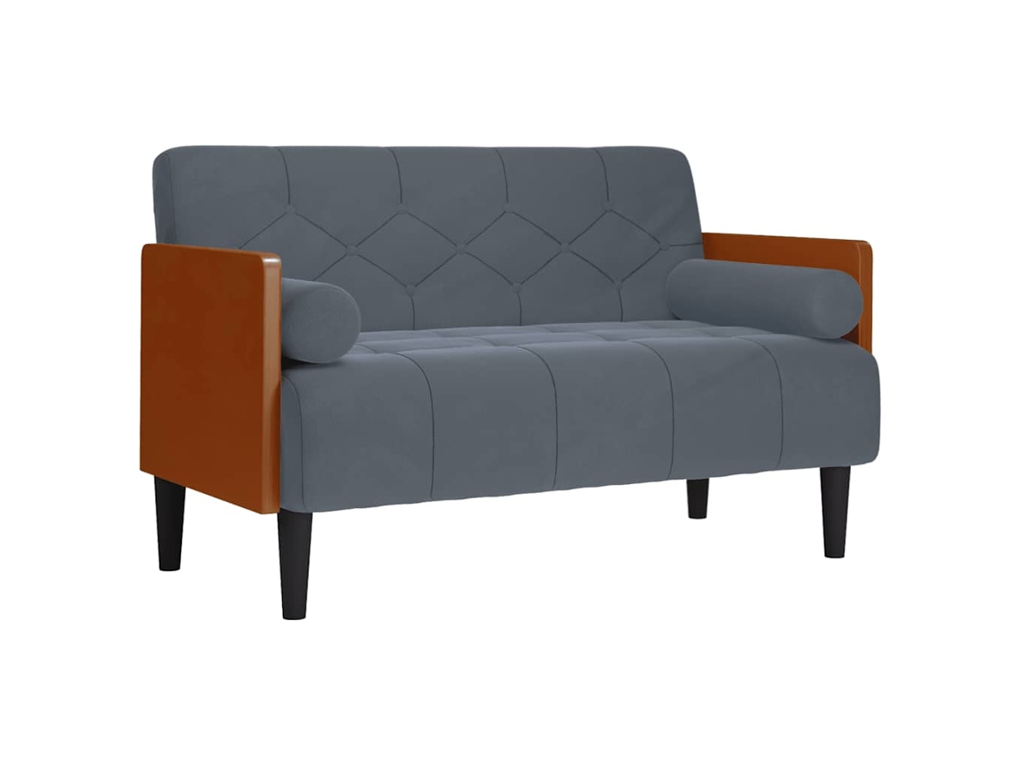 Sofá Loveseat Vidaxl de terciopelo gris (110 cm)