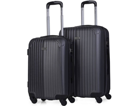 Conjunto de 3 Maletas ITACA T71515 Trolley ABS Rígidas Negro (55x38x20 cm/66x41x27+5 cm - 35 L/ 70L)