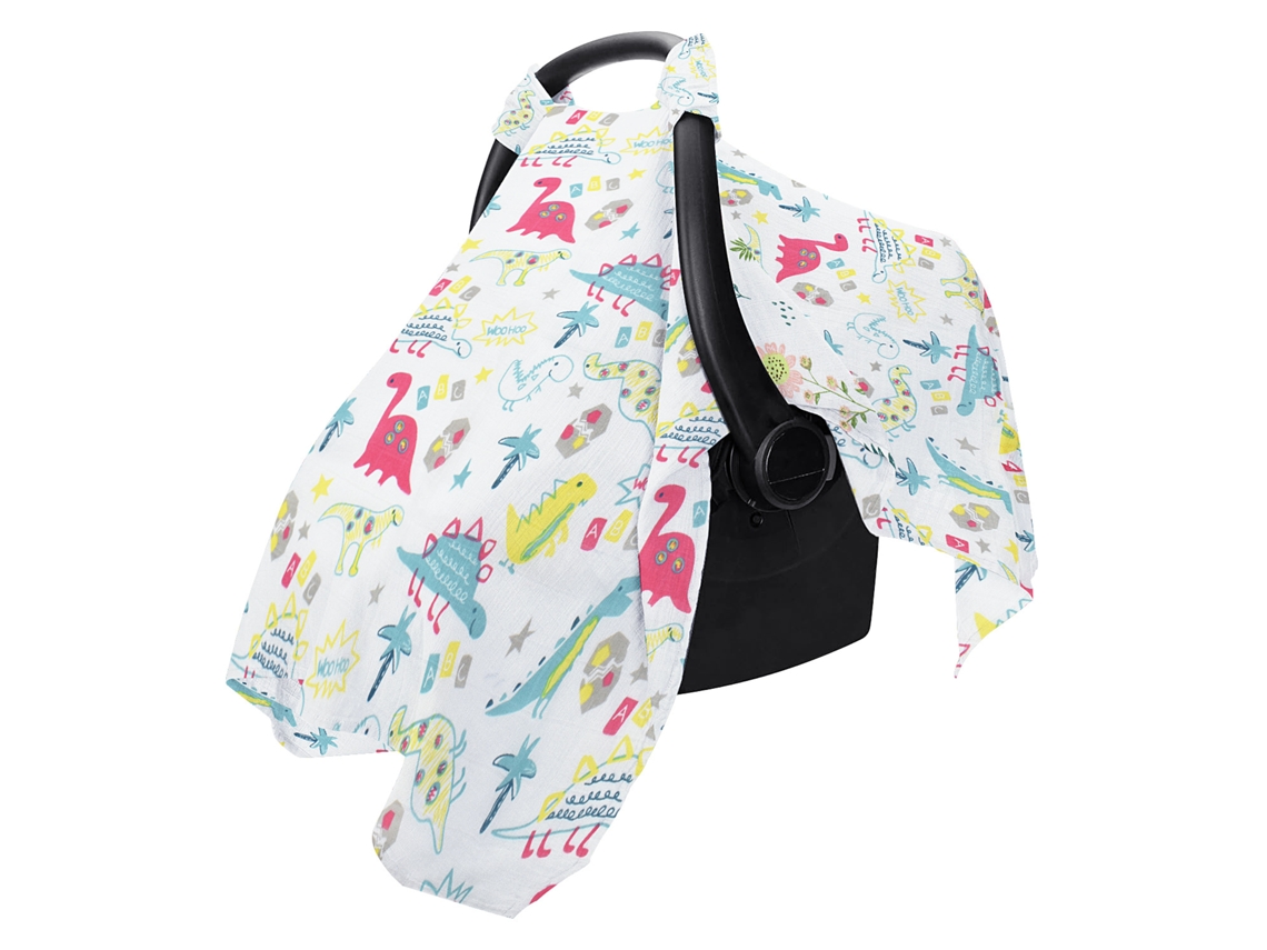 Funda de muselina transpirable Eifson para asiento de coche de bebé, ideal para verano, primavera, días calurosos y climas cálidos (Dinosaurios)