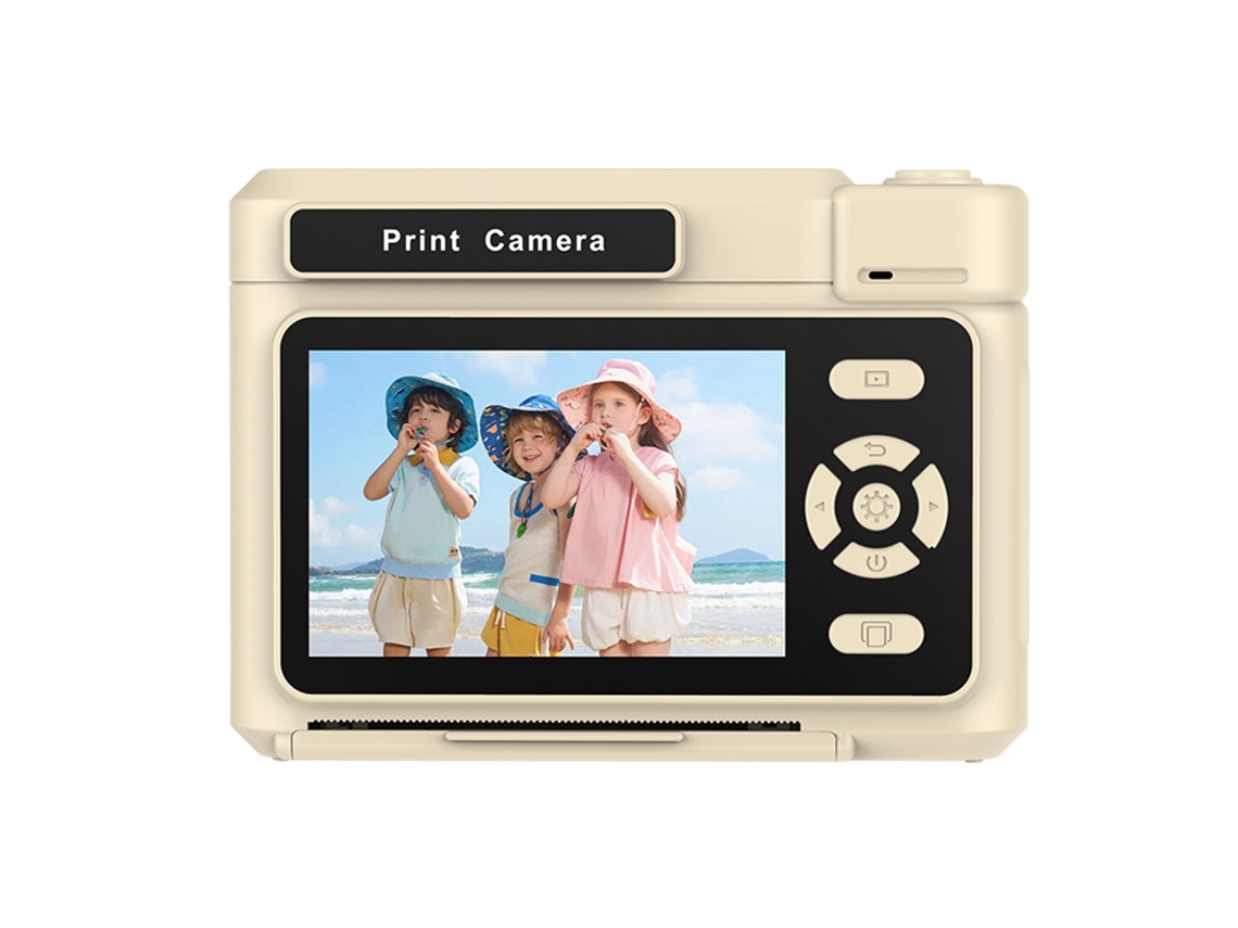 Cámara instantánea Chrui D15 con pantalla IPS de 2,4 pulgadas y compatible con impresión monocromática (amarilla)