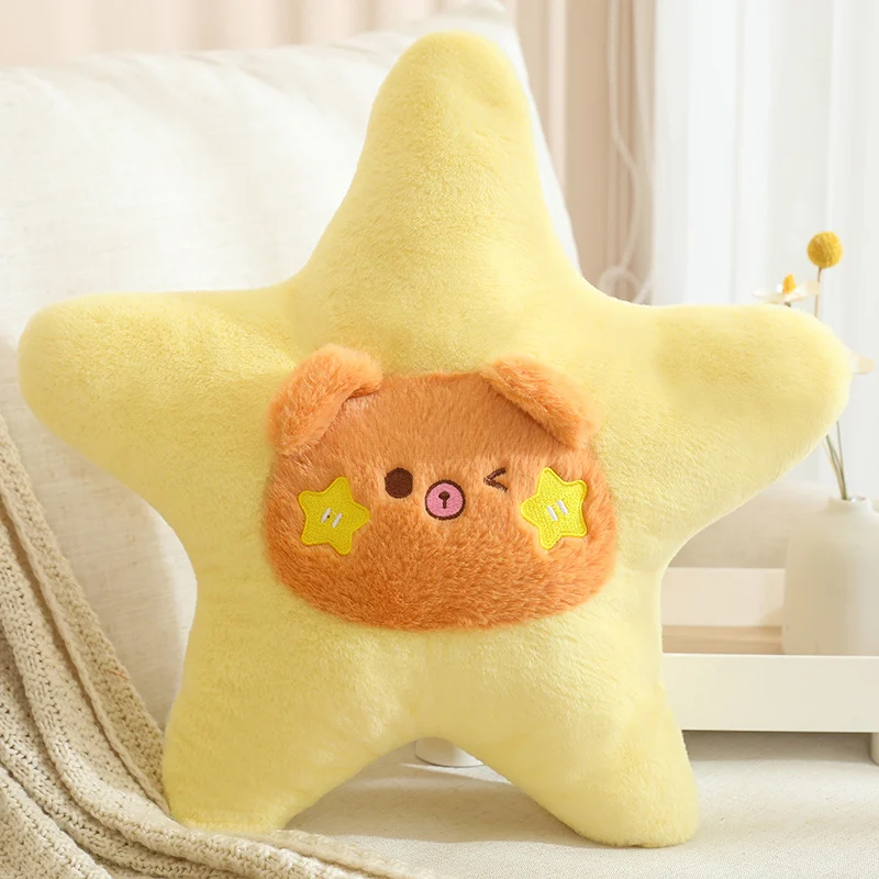 (oso Polar 43 Cm) Cojín Decorativo Para Sofá Con Forma De Estrella De Cinco Puntas Y Diseño De Animal.