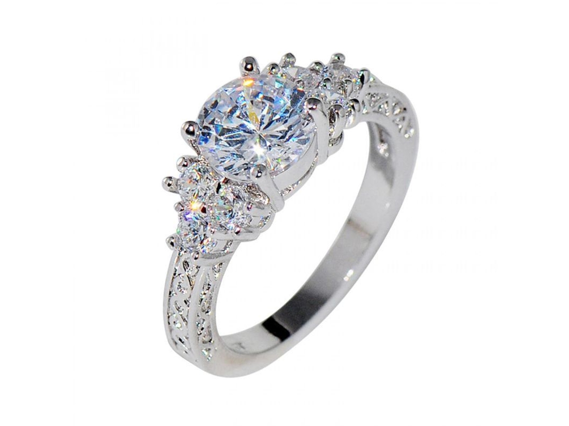 2026-anel De Prata Diamante De Luxo Para Noiva Compromisso E Boda Acessório De Moda