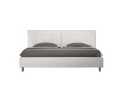 Cama Doble Grande Annalisa De Piel Sintética Blanca Tamaño King Con Compartimento Acolchado (200 X 200)