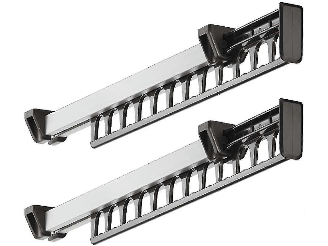 Percha retráctil deslizante para armario, con capacidad para 12 perchas, 312 mm de largo, paquete de 2 (fmy)