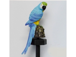 2026-luz Solar Jardín Resina Pájaro Loro Insertable Exterior Decorativa Impermeable Azul