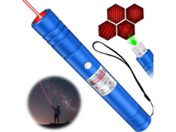 Puntero láser de alta potencia, recargable, de larga distancia, de luz roja, para astronomía (azul)