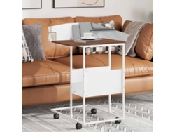 Mesa auxiliar | Mesa de centro | Mesa de comedor con ruedas 55x36x63,5cm Derivados de madera Blanco