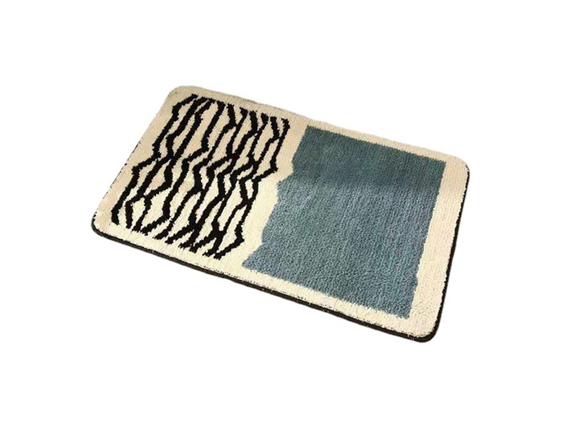 2026-alfombra Rectangular Antideslizante Espesorada Absorbente Lavable Para Entrada Azul 40x60cm