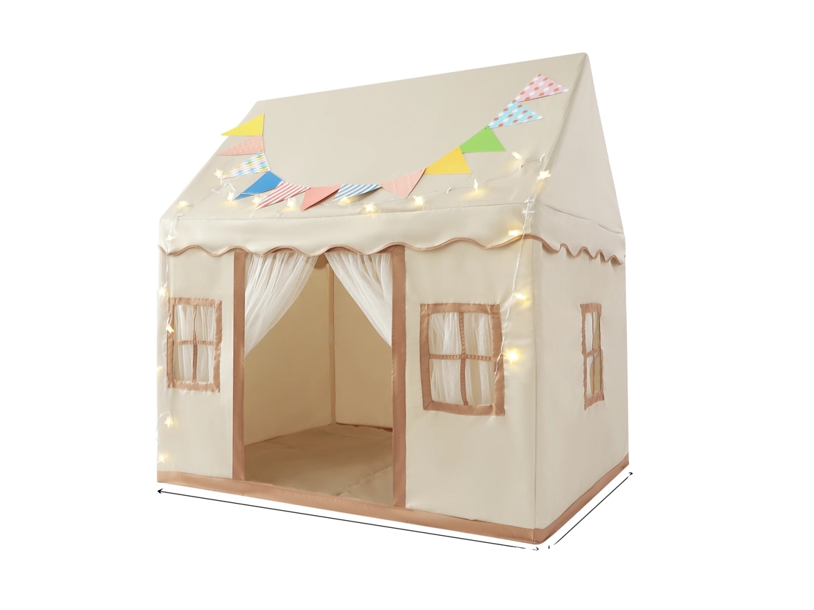 Tienda de campaña para niños, con luces, cortinas antimosquitos y tapete suave, como se muestra en el fabricante original.