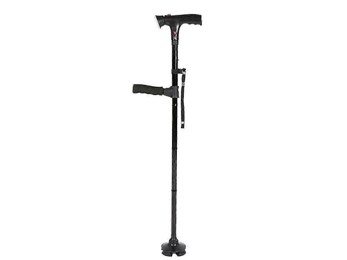 Bastón telescópico plegable con luz LED, fiable y adecuado para personas mayores.