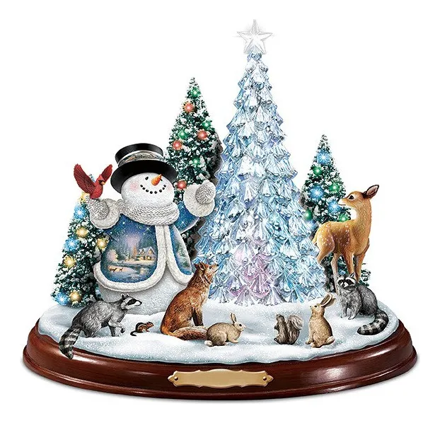 Nuevo árbol de Navidad de cristal, Papá Noel, muñeco de nieve, vayotoy