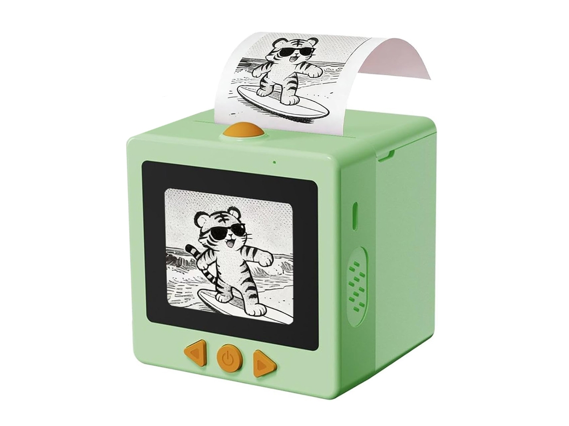 Mini Impresora Térmica Klack Ai Printer Portátil Verde Con Bluetooth, Wifi, Impresión Por Voz, Modos Dibujo, Batería Recargable