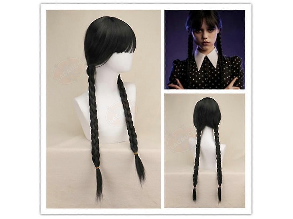 Traje De Cosplay Wednesday Addams Nevermore Academy Uniforme Escolar Unisex Polyester Xl Peluca 2
