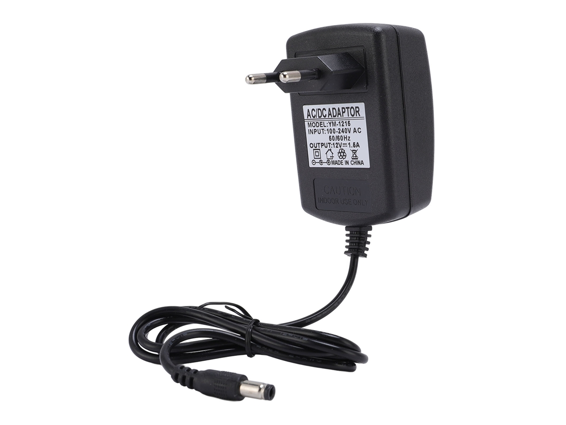 Adaptador De Corriente De 12 V Y 1,5 A Con Enchufe Europeo Y Cable De 93 Cm Para Pantallas Led Y Consolas De Videojuegos.