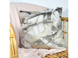 Funda De Almohada Bordada Con Hilo Dorado Hojas De Plátano BOD HOME