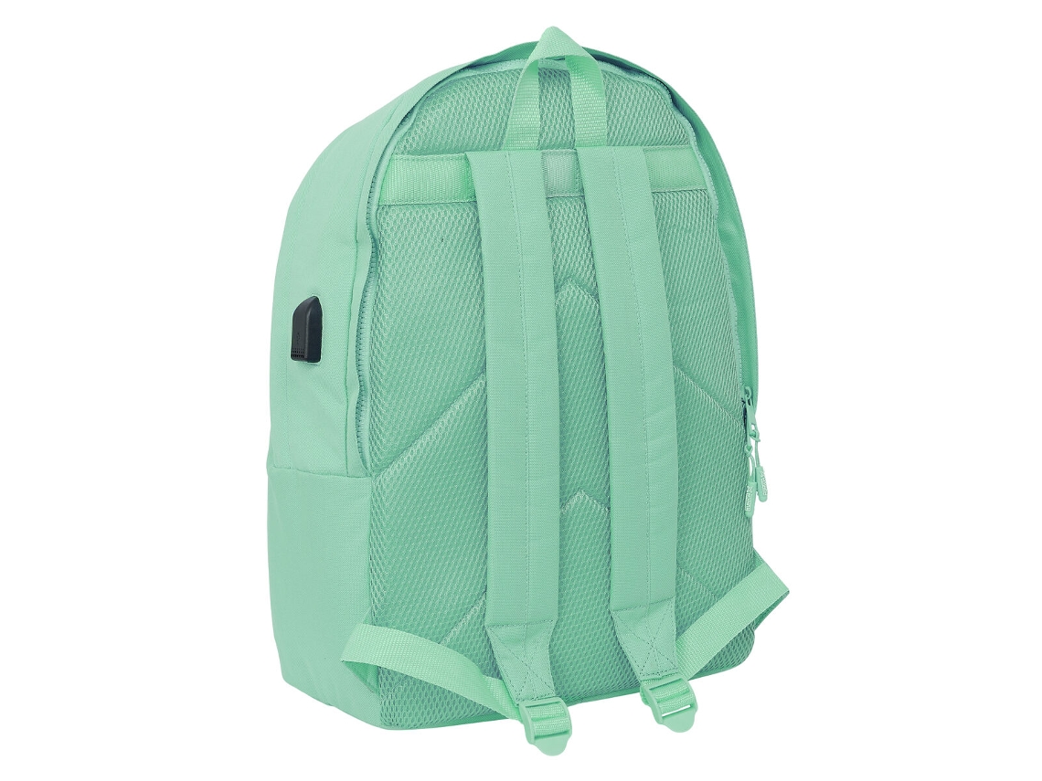 Mochila Escolar SAFTA +usb munich basicos (Turquesa - Poliéster 600D)
