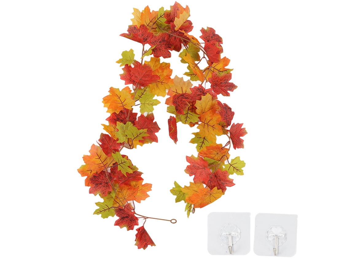 Corona Artificial De Hojas De Arce, Enredadera Colgante De Otoño Vibrante, Decoración Para El Hogar, Día De Acción De Gracias