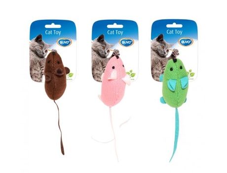 Ratones de Peluche Con Hierba Gatera Para Gatos 9.5X4X6 Cm DUVO PLUS