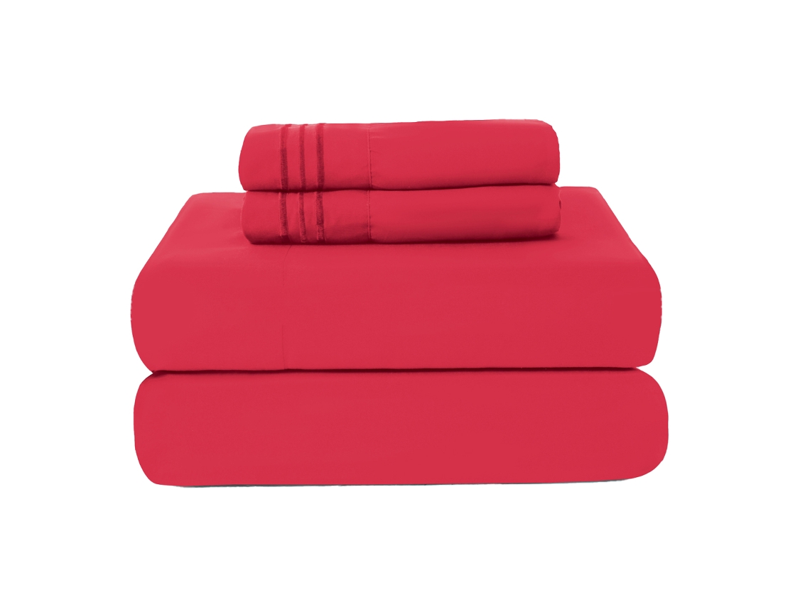 MEOIRUERY Juego de Sábanas Twin Clara Clark, 3 Piezas de Lujo con Bolsillos Profundos, Ultra Suaves de Microfibra para Cama Infantil, Rojo Cereza