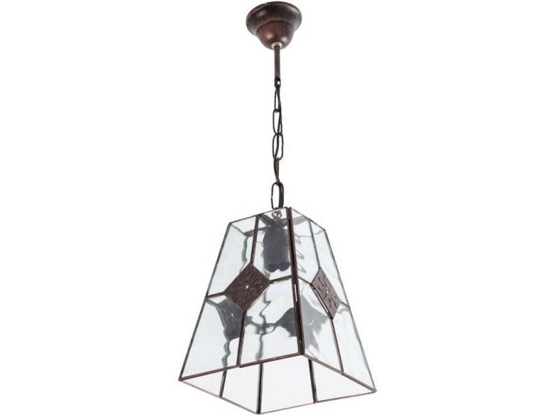 Lámpara de Techo FABRILAMP Estepa (Marrón - E27 - Máx. 60W - Cristal - Metal)