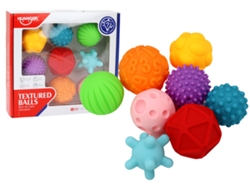Juego de pelotas sensoriales B.active con varias texturas, 8 piezas coloridas