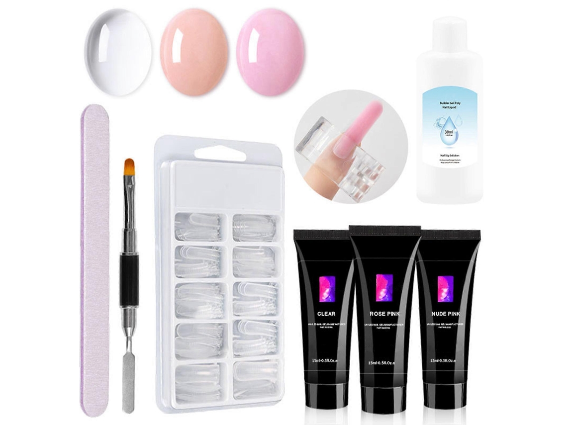Kits de inicio de esmalte de gel, extensiones de uñas de gel, set de manicura con lámpara para mujeres y niñas. Ly Ebike