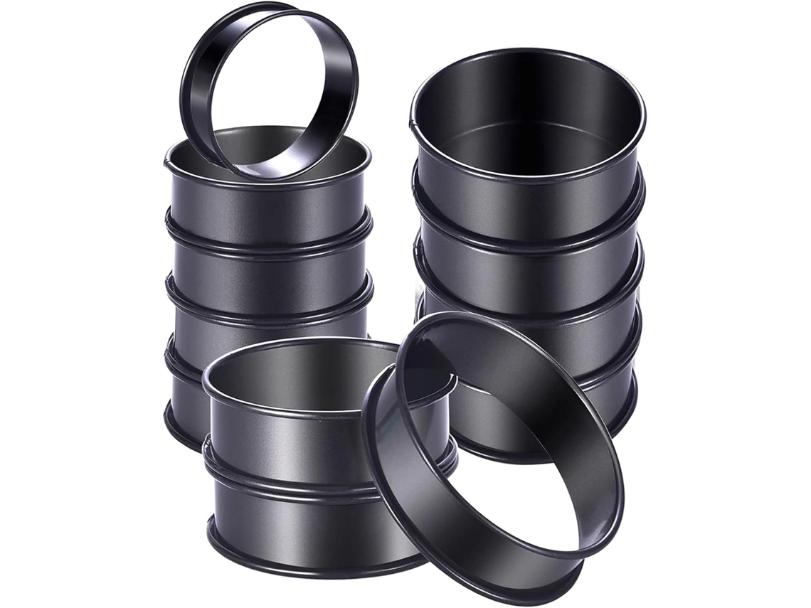 Juego De 12 Moldes Profesionales De Acero Inoxidable Para Hornear Muffins.