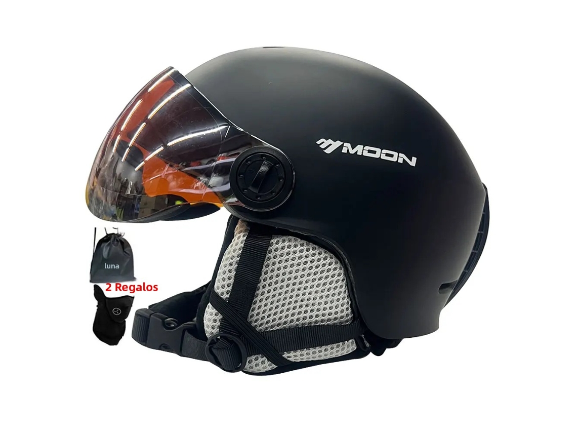 (negro S) Casco De Esquí Con Gafas Para Deportes Al Aire Libre: Esquí Y Snowboard