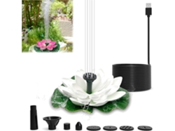 Fuente de loto blanco, bomba de estanque para baño de pájaros con alimentación USB, chrui