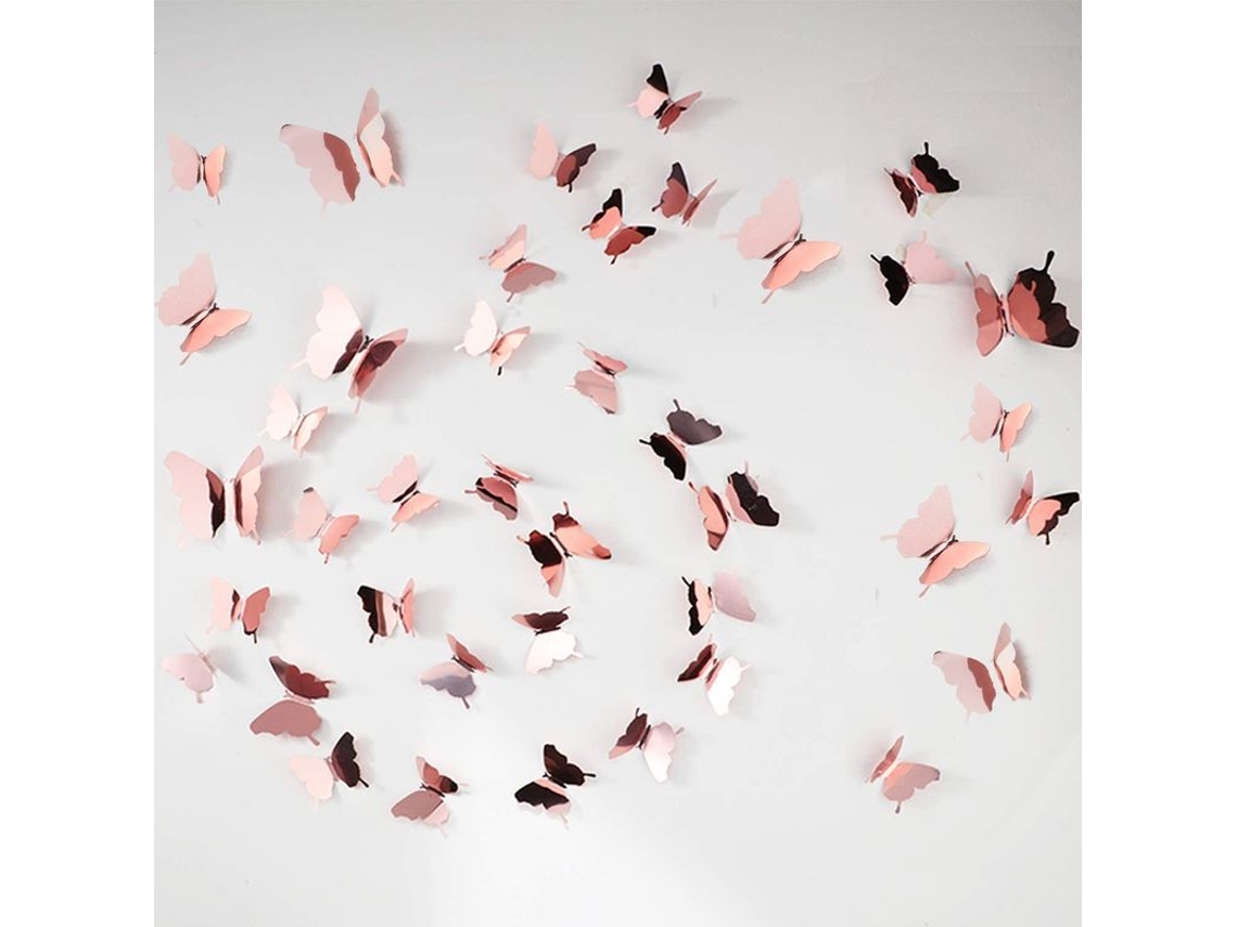 48 Pegatinas De Mariposas 3d Para Pared, Ideales Para Decorar Espejos, El Hogar Y La Habitación Infantil.