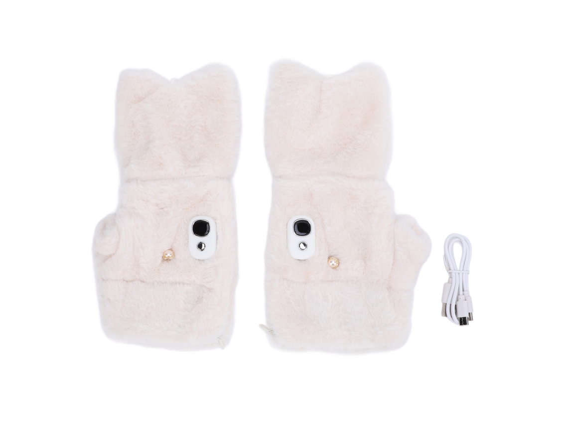 Guantes Eléctricos Calefactables Sin Dedos Con Batería De 3000 Mah Para Hombre Y Mujer, Invierno