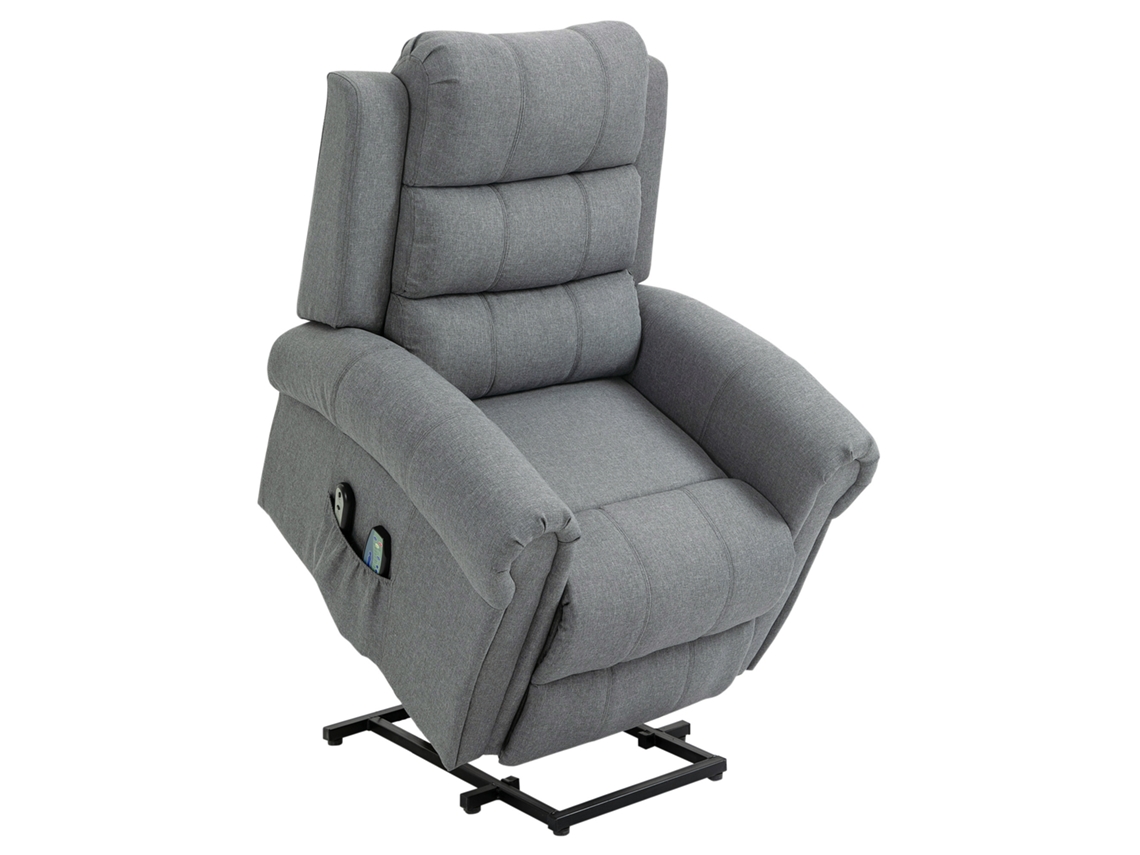 Sillón Reclinable Eléctrico Con Masaje, Vibración Y Calefacción - Gris