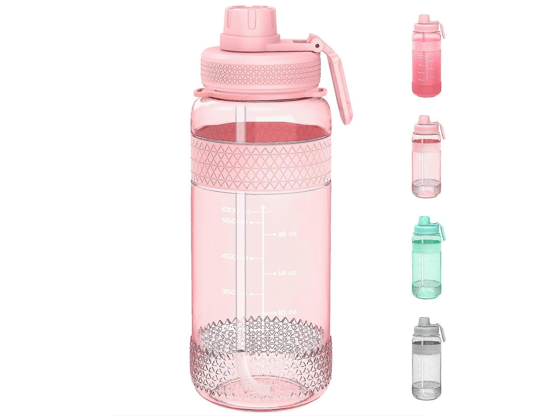 Botella Deportiva Con Pajita, 1/2 L, Con Marcador, Tapa Hermética Y Asa Antitranspirante. Rosewell